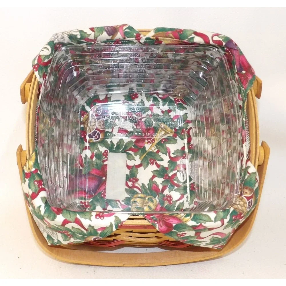 Longaberger 2000 Christmas Collection Deck the Halls Basket Liner Tie-On Liner
